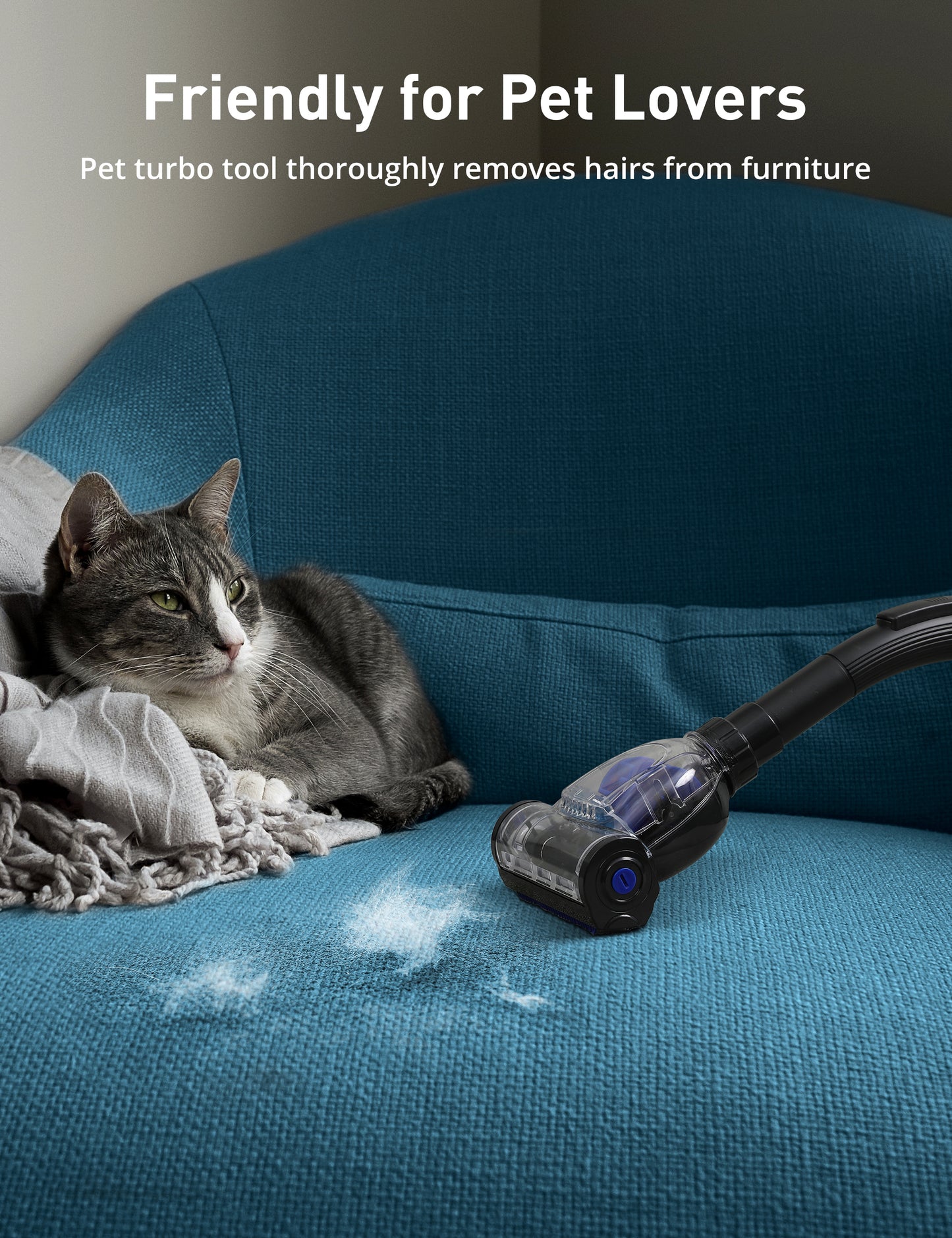 HawKam CA033 Canister Vacuum Cleaner, Bagless Vacuum Cleaner, Multi-Cyclonic Filtration, 2 Anti-Allergen HEPA Filters, 3.5QT Dust Cup, 4 Tools, Corded Vacuum for Hard Floor, Pet Hair, Wisteria