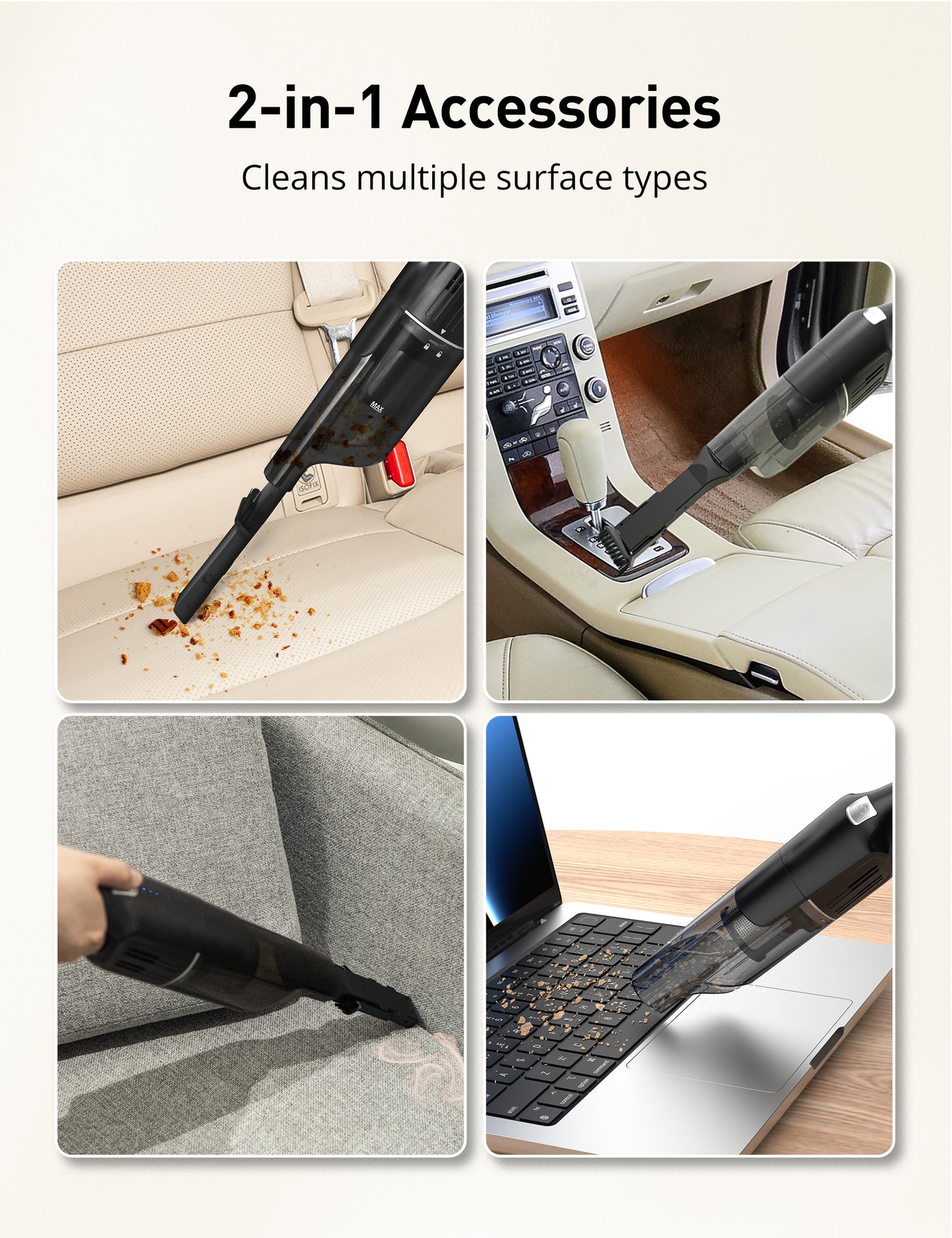 HawKam CA038 Cordless Handheld Vacuum, 24KPA Powerful Car Vacuum, Rechargeable, Charging Dock, Ergonomic Handle
