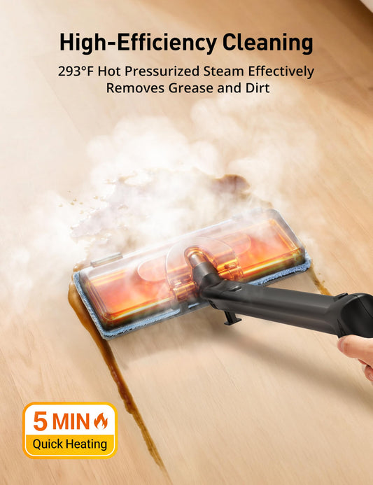 HawKam CA019 Steam Cleaner for Home, 293°F 58 PSI Powerful Multipurpose Handheld Steam Mop, 21 Attachments, 50Oz Capacity, Heavy Duty Steamer for Carpets, Floors, Cars, Tiles, Crack Cleaning, Turquoise