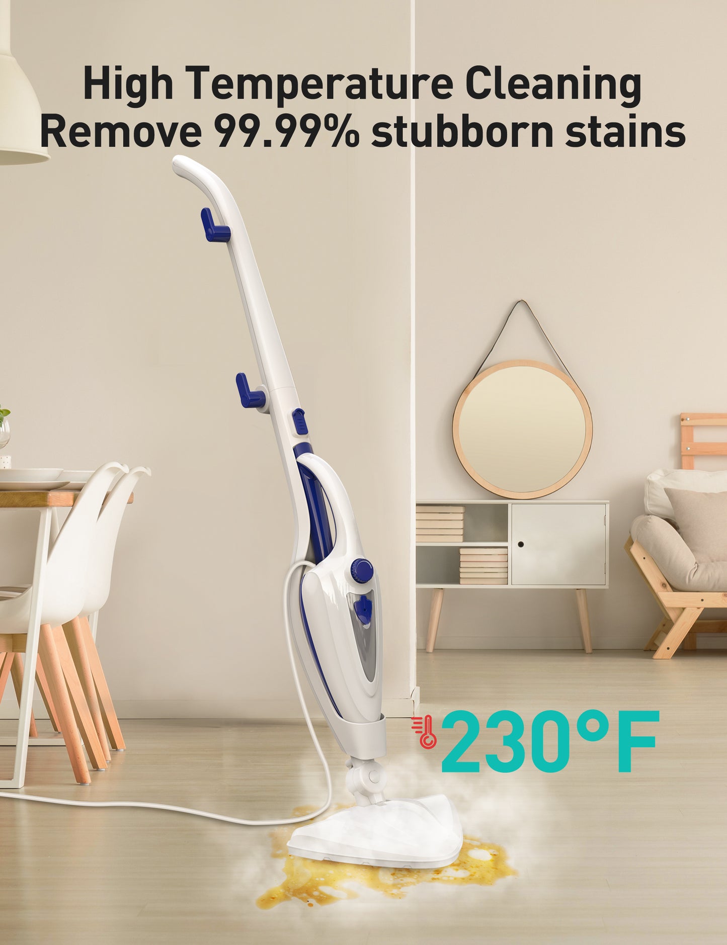 12-in-1 Steam Mop, 1500W Fast Heat-Up Handheld Steam Cleaner CA039