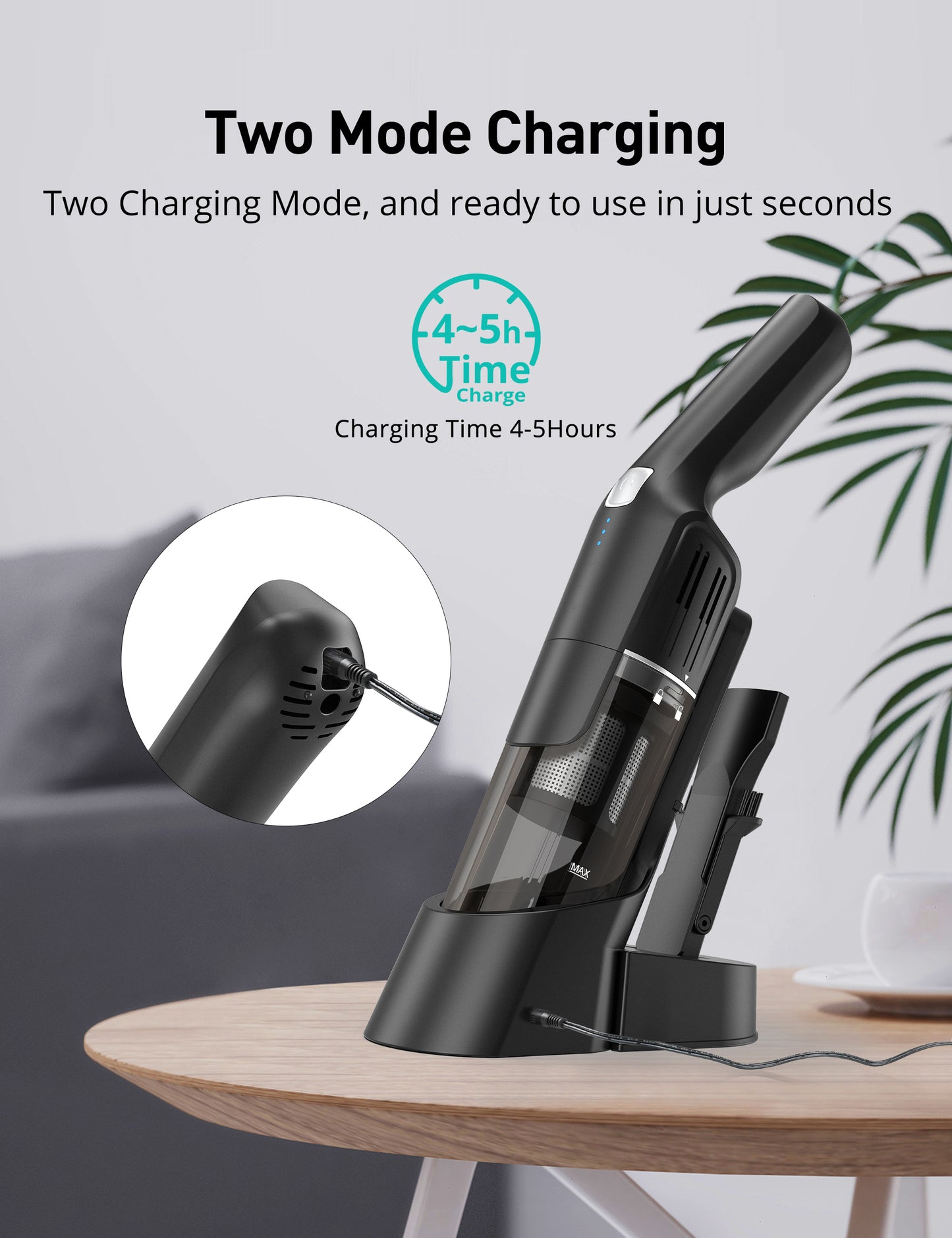 HawKam CA038 Cordless Handheld Vacuum, 24KPA Powerful Car Vacuum, Rechargeable, Charging Dock, Ergonomic Handle