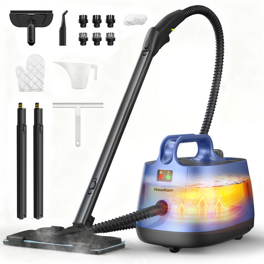 HawKam CA019 Steam Cleaner for Home, 293°F 58 PSI Powerful Multipurpose Handheld Steam Mop, 21 Attachments, 50Oz Capacity, Heavy Duty Steamer for Carpets, Floors, Cars, Tiles, Crack Cleaning, Turquoise