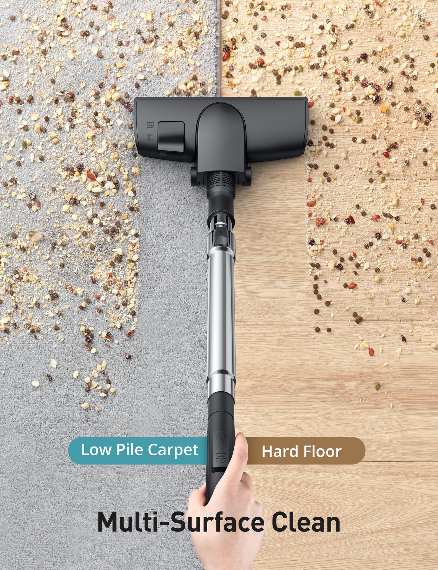 HawKam CA006 Canister Vacuum, Upgraded Bagless Canister Vacuum Cleaner, Auto Cord Rewind, H13 HEPA Filter, 4Qt Large Capacity, 5 Tools for Hard Floors, Carpet, Pet, Upholstery, Tiles, Tangerine