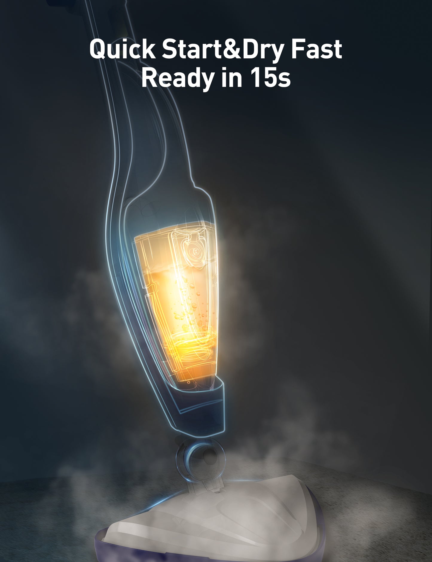 12-in-1 Steam Mop, 1500W Fast Heat-Up Handheld Steam Cleaner CA039