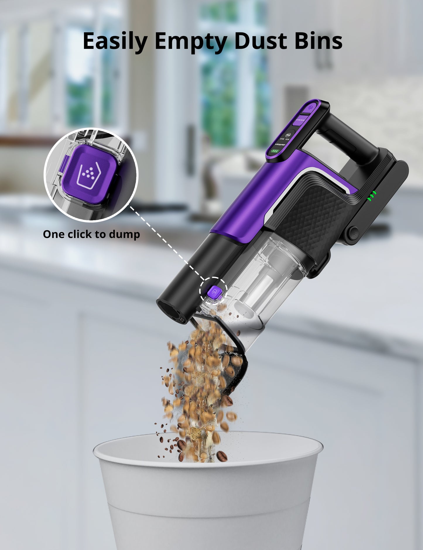 Hawkam Cordless Vacuum Cleaner 550W/55KPA Cordless Stick Vacuum Cleaner with Smart Display Screen
