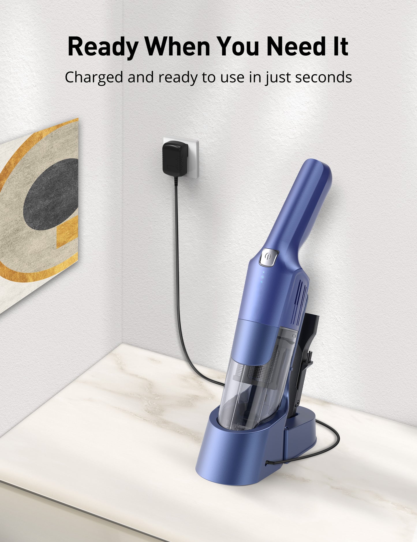HawKam Cordless Handheld Vacuum, 24KPA Powerful Car Vacuum, Rechargeable, Charging Dock, Ergonomic Handle