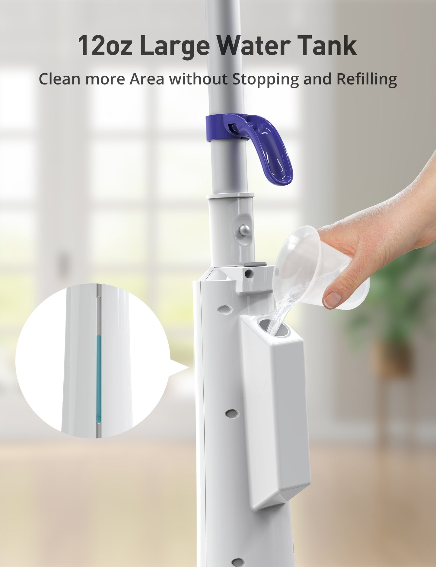 HawKam CA044 Professional Steam Mop Cleaner, 1300W Floor Steamer with Detergent Chamber, 25S Heat Up, Lightweight Steamer for Cleaning with 2 Washable Pads, Safe for Tiles, Upholstery, Carpet, Hardwood, Blue