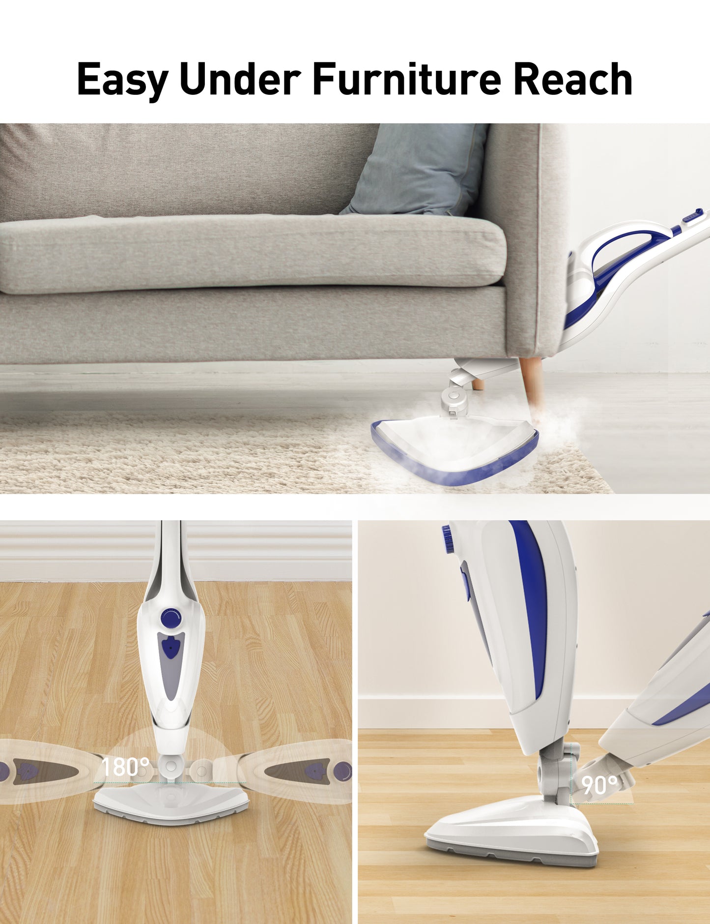 12-in-1 Steam Mop, 1500W Fast Heat-Up Handheld Steam Cleaner CA039