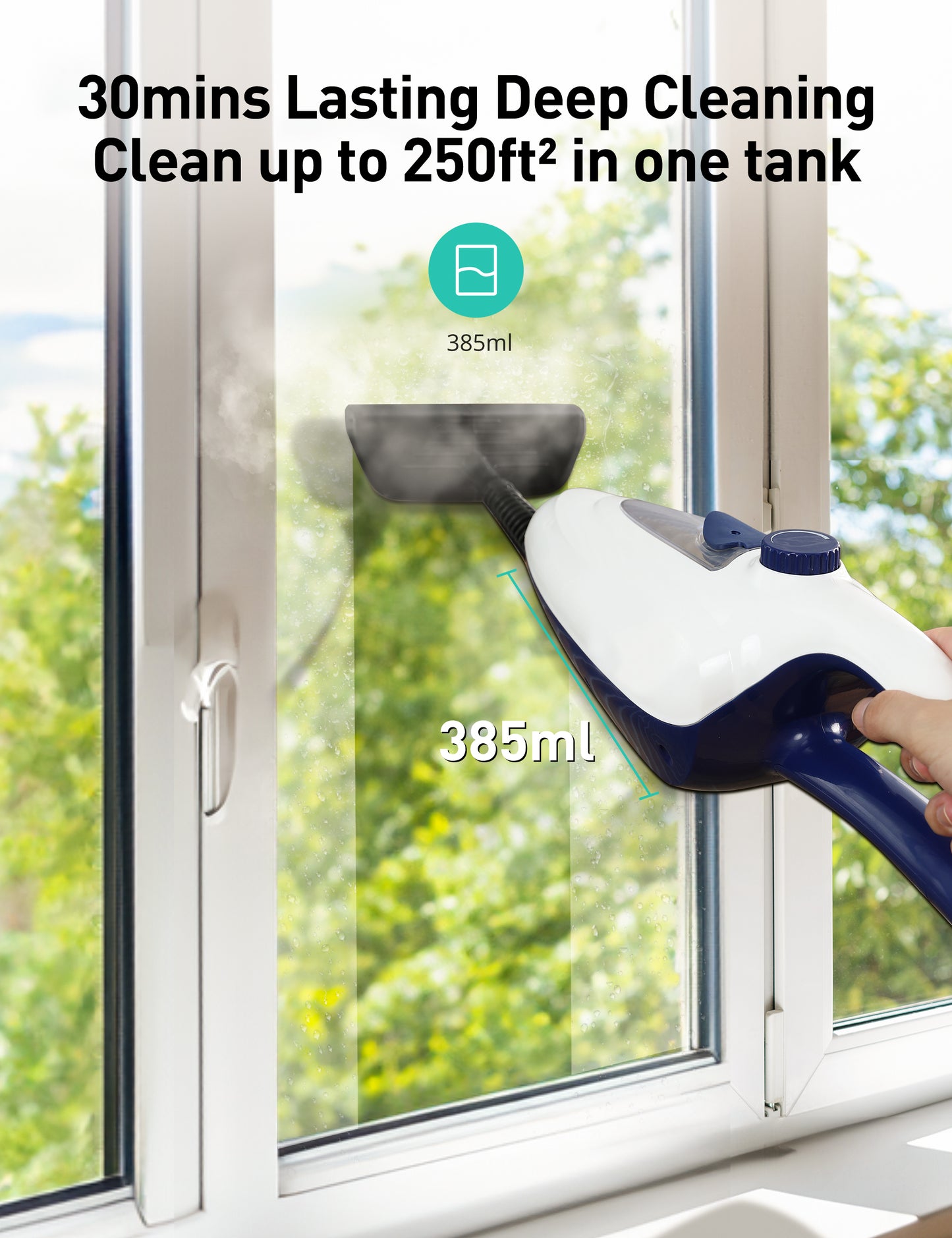12-in-1 Steam Mop, 1500W Fast Heat-Up Handheld Steam Cleaner CA039