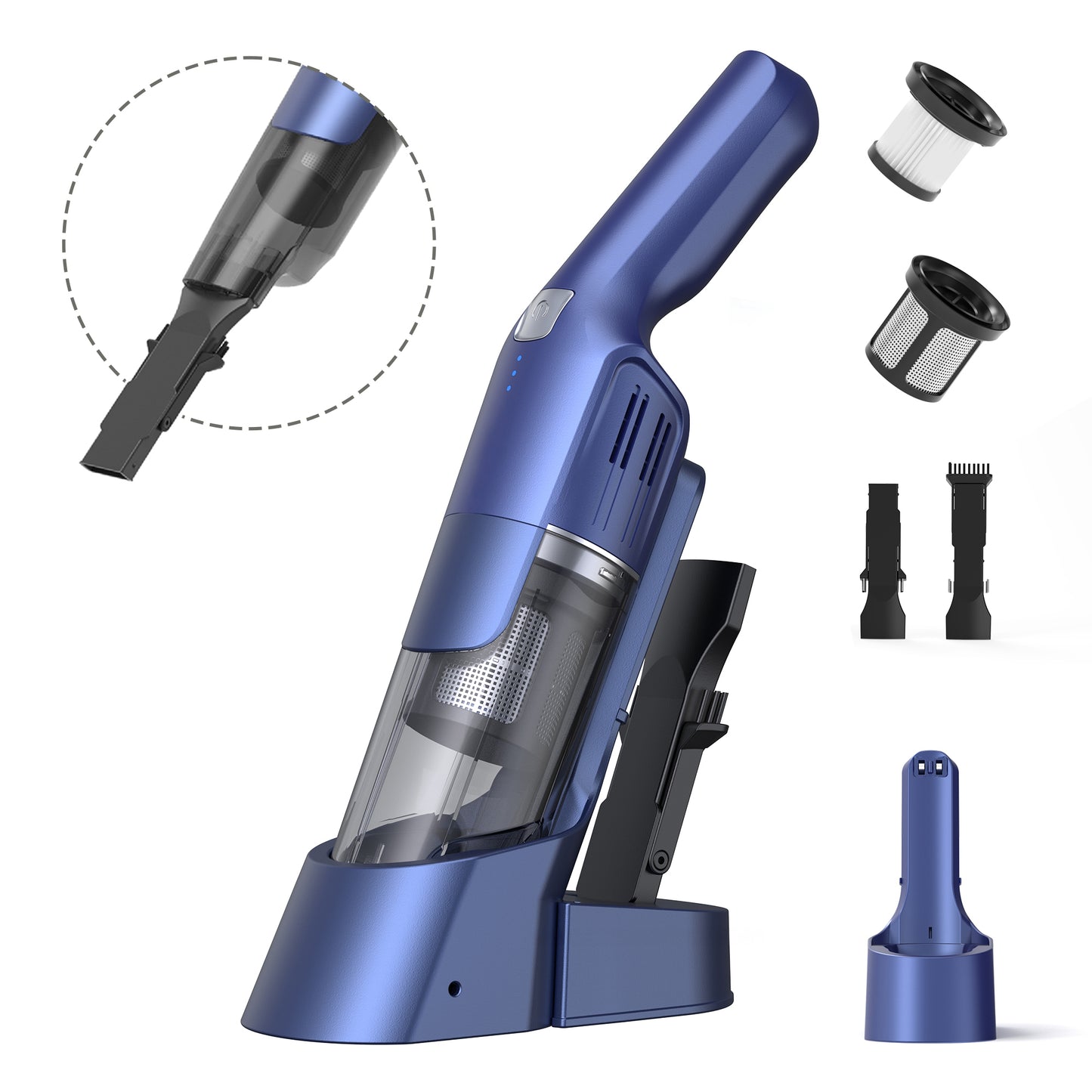 HawKam Cordless Handheld Vacuum, 24KPA Powerful Car Vacuum, Rechargeable, Charging Dock, Ergonomic Handle