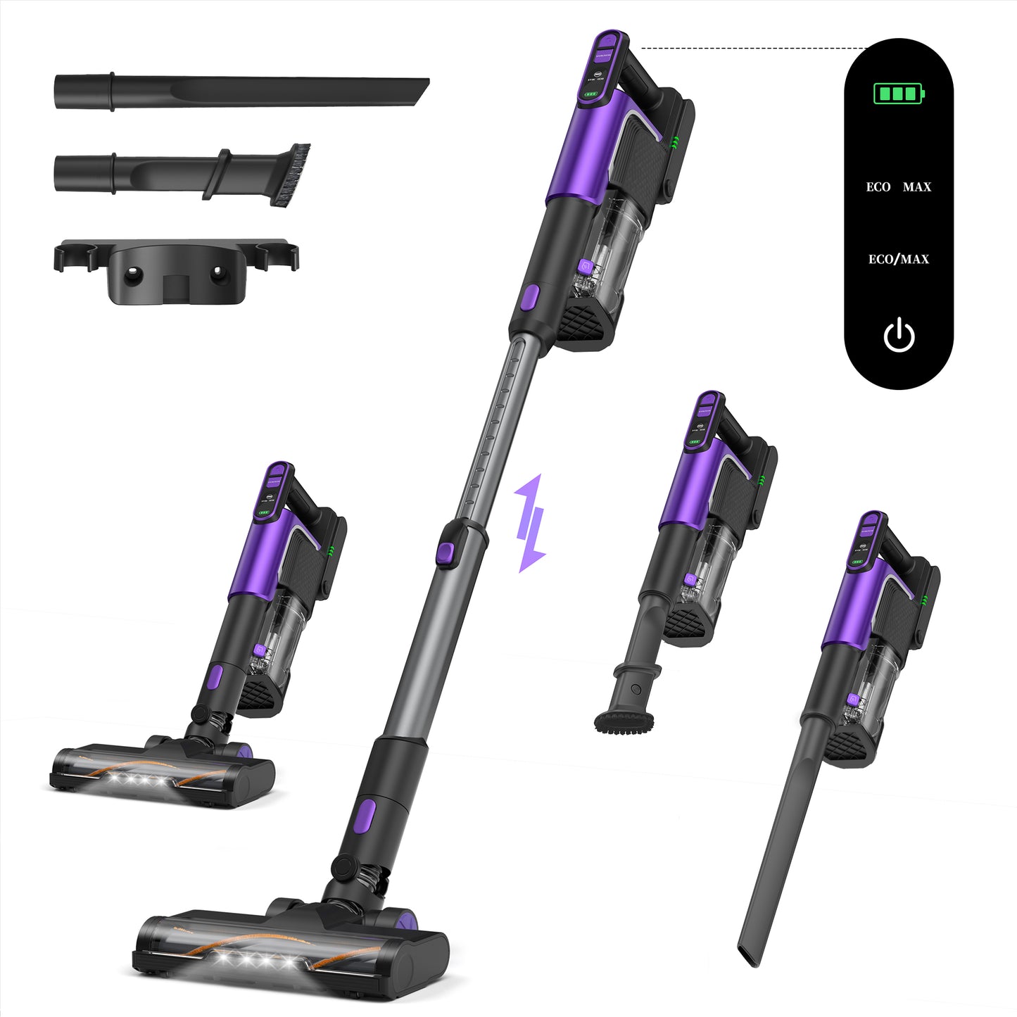 Hawkam Cordless Vacuum Cleaner 550W/55KPA Cordless Stick Vacuum Cleaner with Smart Display Screen