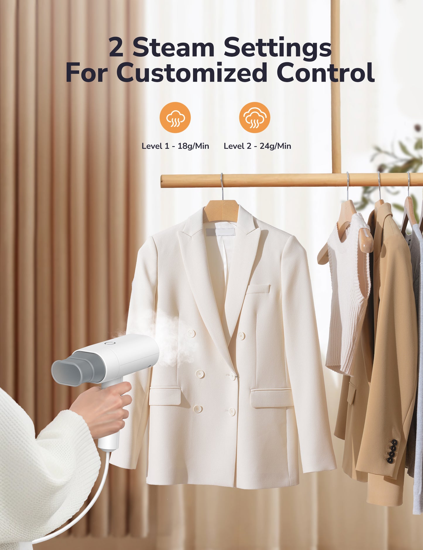 Hawkam 2-in-1 Compact Steam Irons with 220ml Water Tank